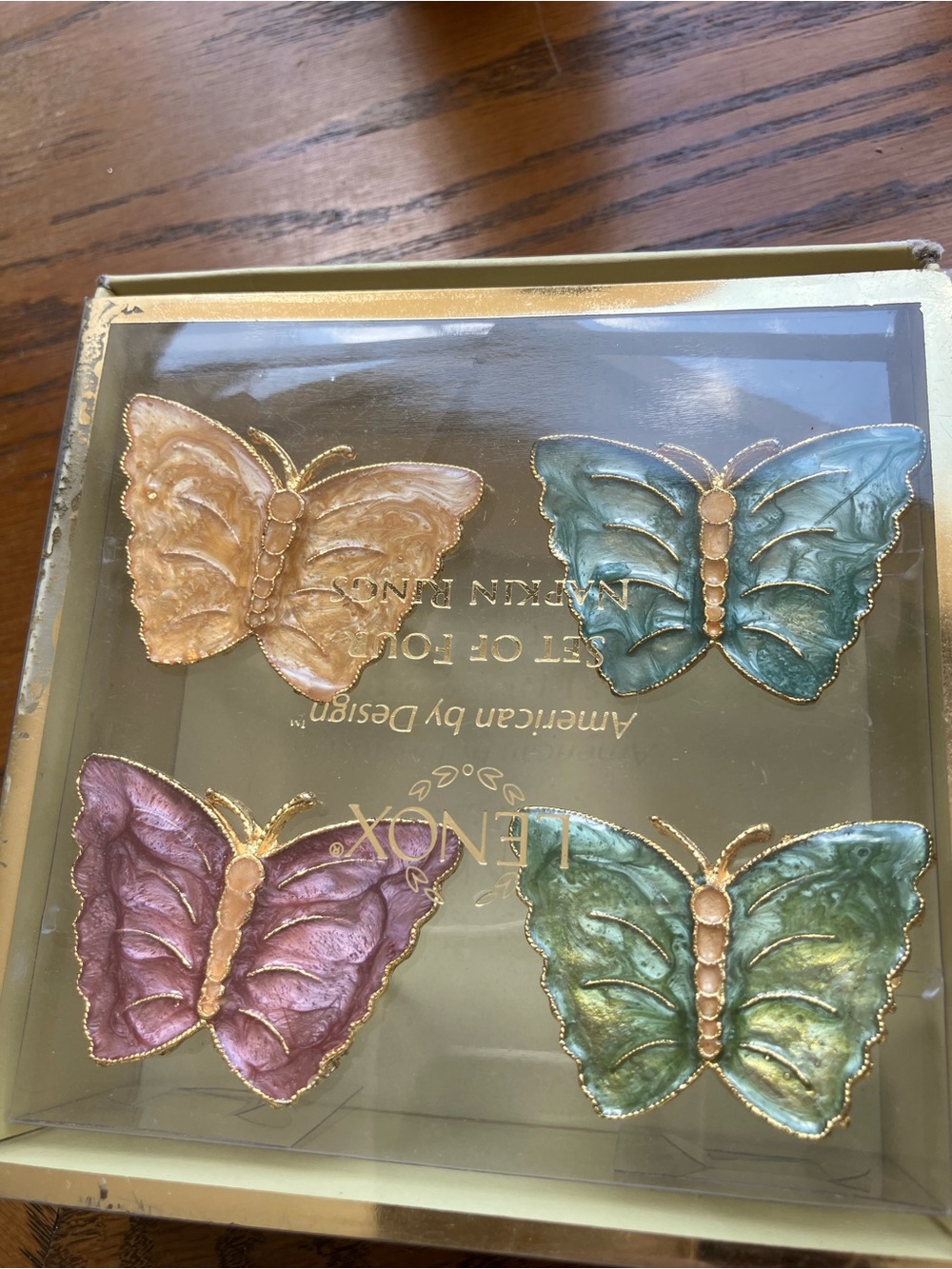 Lenox Metallic Butterfly Accent Set in Pink, Teal, Purple, Green